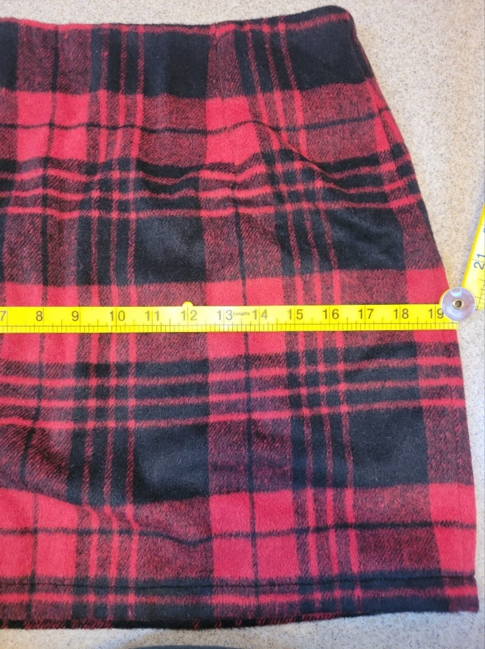 Wool Blend Classic Plaid Mini Skirt Red & Black Size Medium NWT